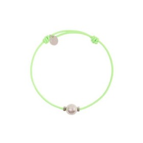 Bracelet vert fluo – Perle en argent finition palladium