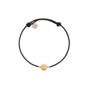 Bracelet cordon noir – Perle en argent finition or