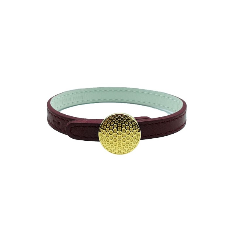 Bracelet fin en cuir – Fermoir finition or