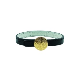 Bracelet fin en cuir – Fermoir finition or