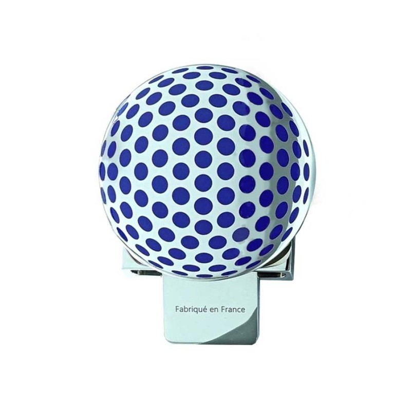 Boucle balle de golf – Finition Palladium alvéoles laquées en bleu