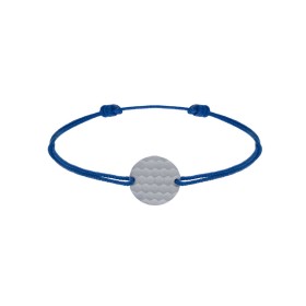 Bracelet cordon bleu roi médaille en argent finition ruthénium pour homme