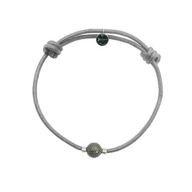 Bracelet cordon gris – Perle en argent 925 millièmes finition ruthénium