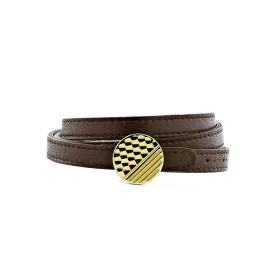 Bracelet en cuir triple tour design – Fermoir finition or