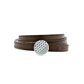 Bracelet en cuir triple tour design – Fermoir finition palladium
