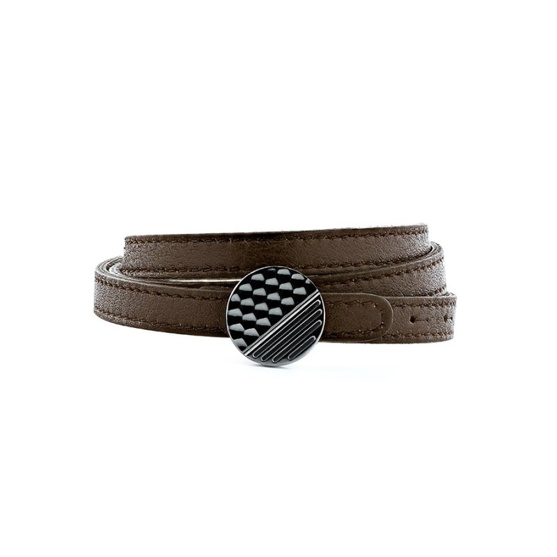 Bracelet en cuir triple tour design – Fermoir finition ruthénium