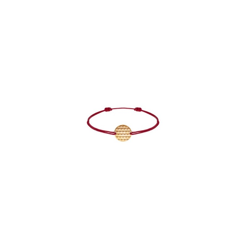 Bracelet cordon rouge médaille argent pour femme