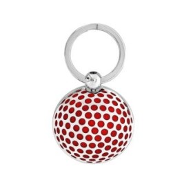 Porte-clés Balle de golf laquée rouge – Finition palladium