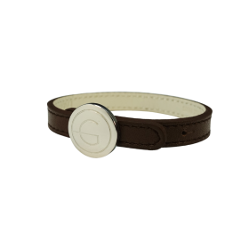 Bracelet fin en cuir – Fermoir personnalisable finition ruthenium